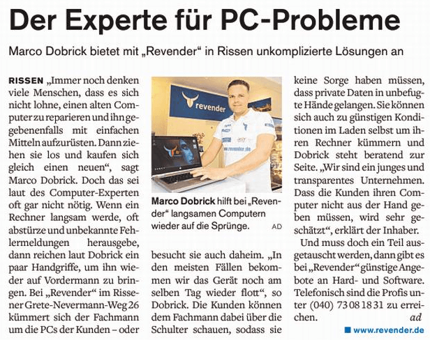 Artikel Presse revender Computer Reparatur Hamburg